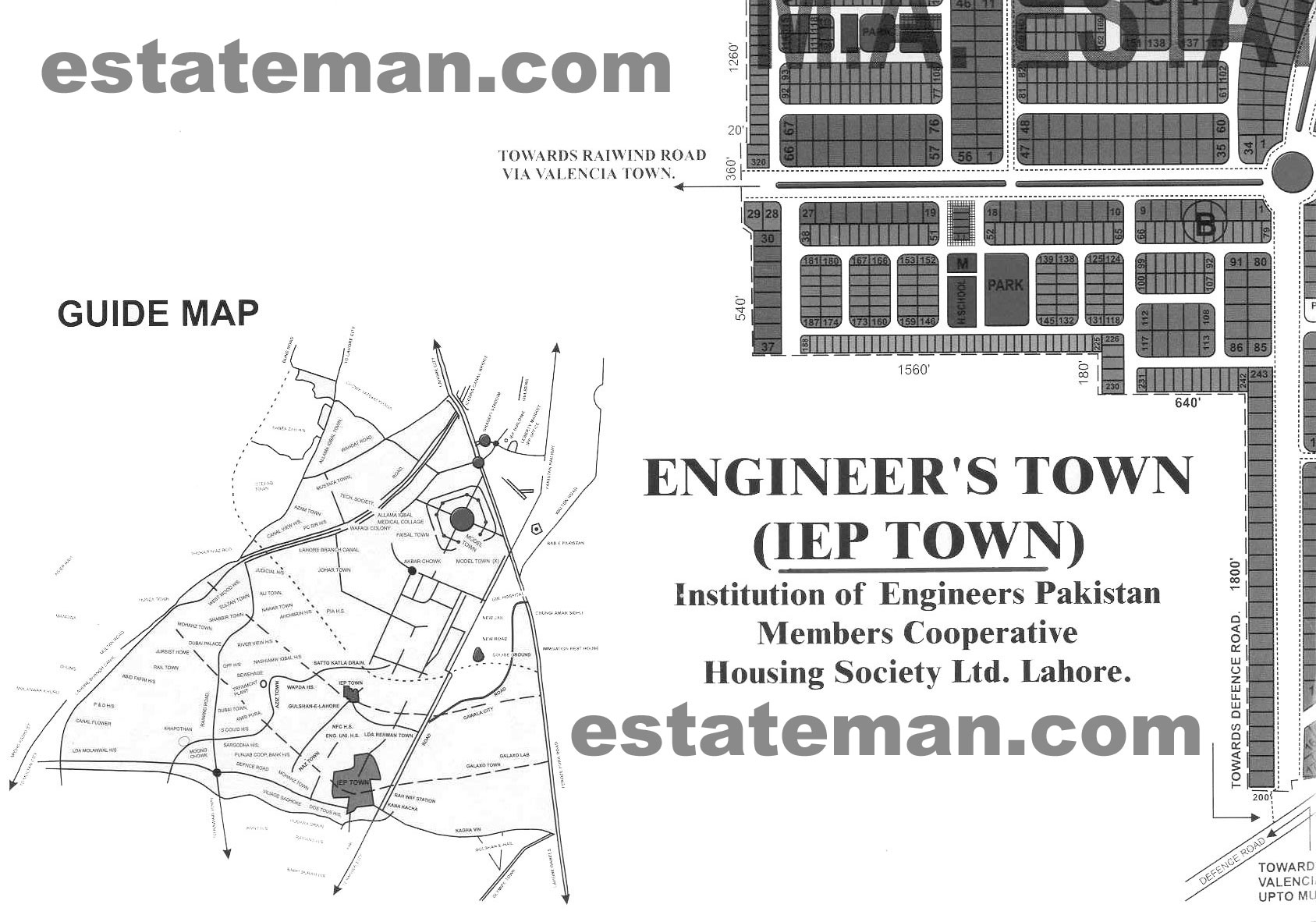 Engineer's Town Sector B Lahore (Map Area 3) Click on Map Navigation Buttons as required