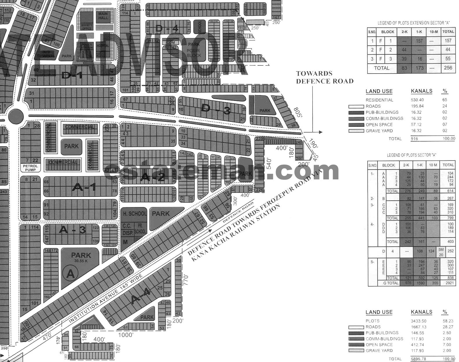 Engineer's Town Sector A, D Lahore (Map Area 4) Click on Map Navigation Buttons as required