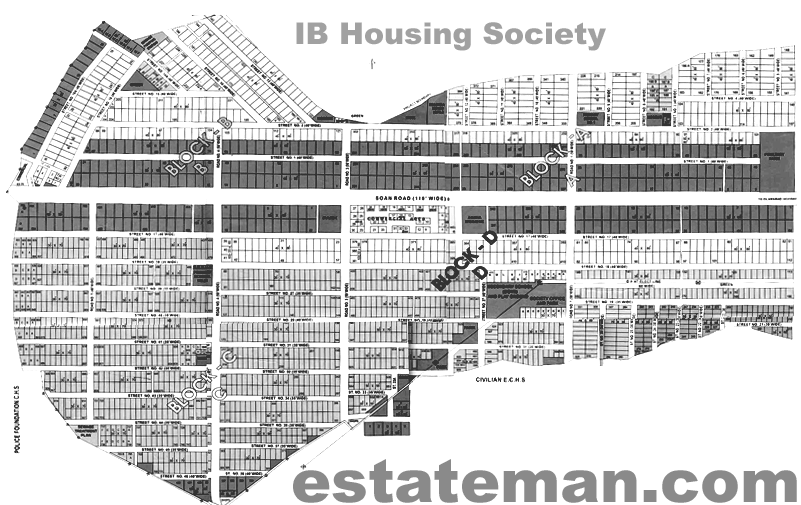 I.B. Housing Society Lahore. Please click on different areas of map  to get it enlarge.