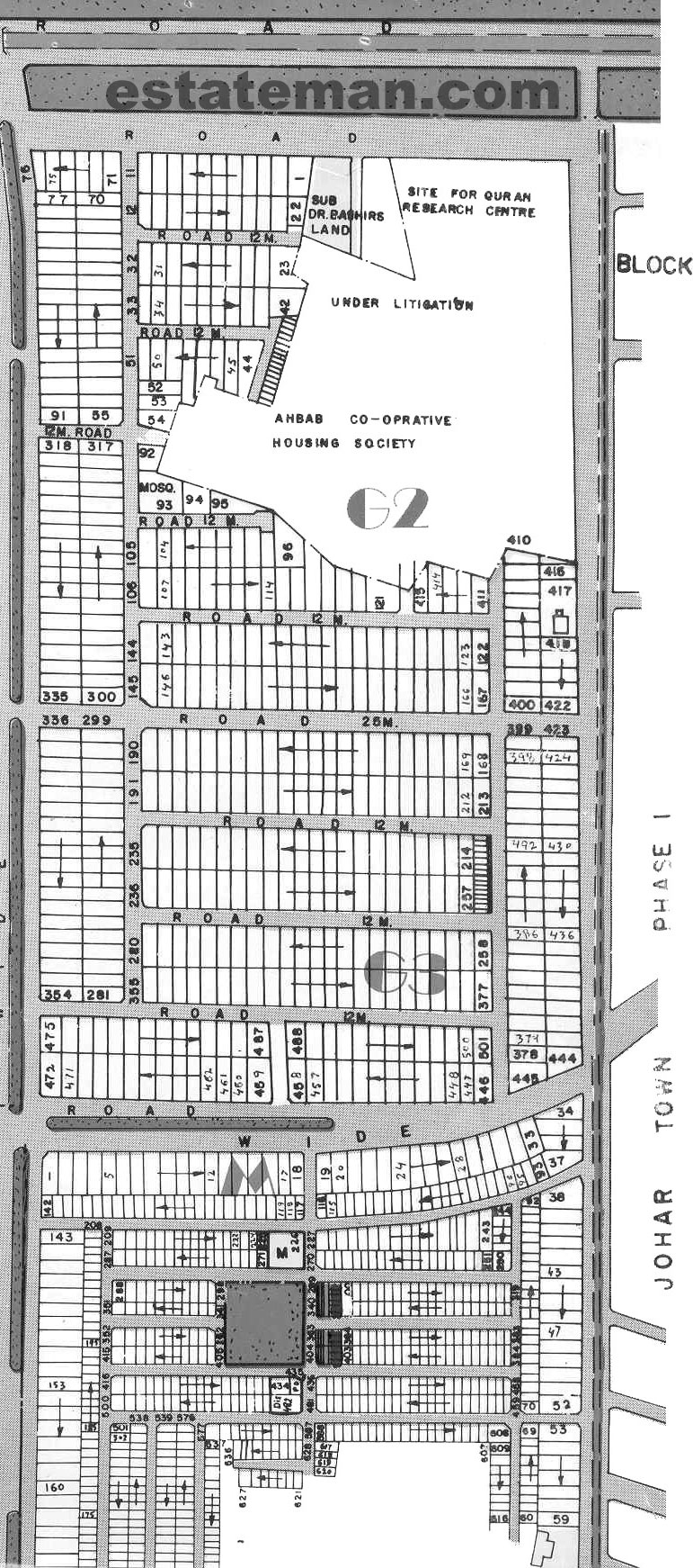 Johar Town Phase 2 (Map Area 4) Lahore, Click on Map Navigation Buttons as required. 