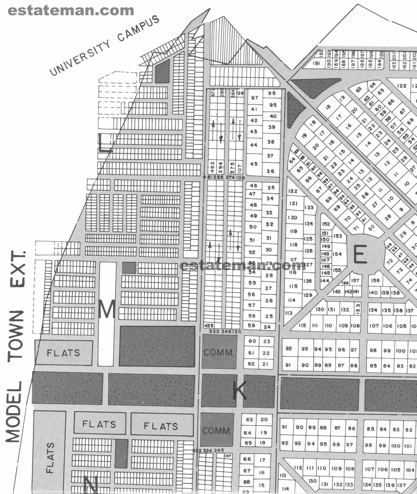 Model Town (Map Area 1) Click on Map Navigation Buttons as required.