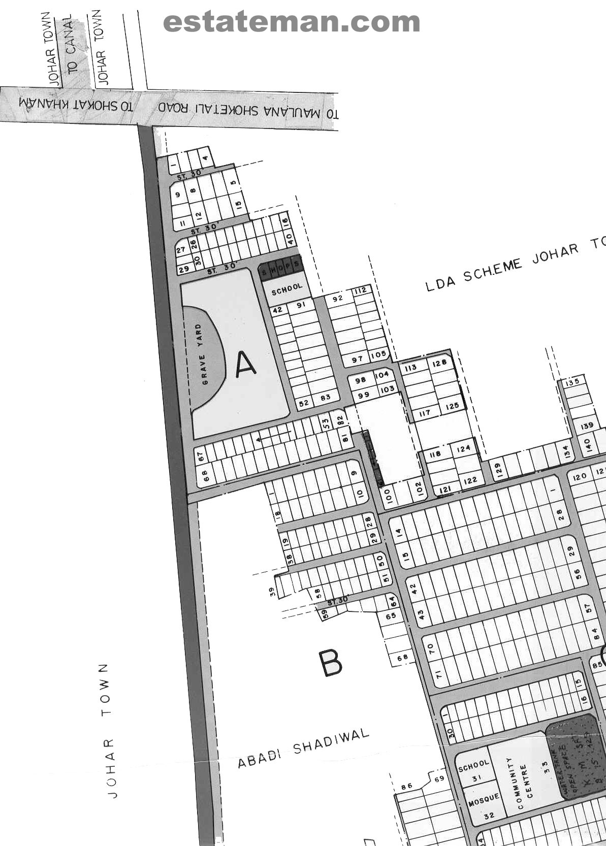 PIA Employee's Housing Society (Map Area 1)  Click on Map Navigation Buttons as required.