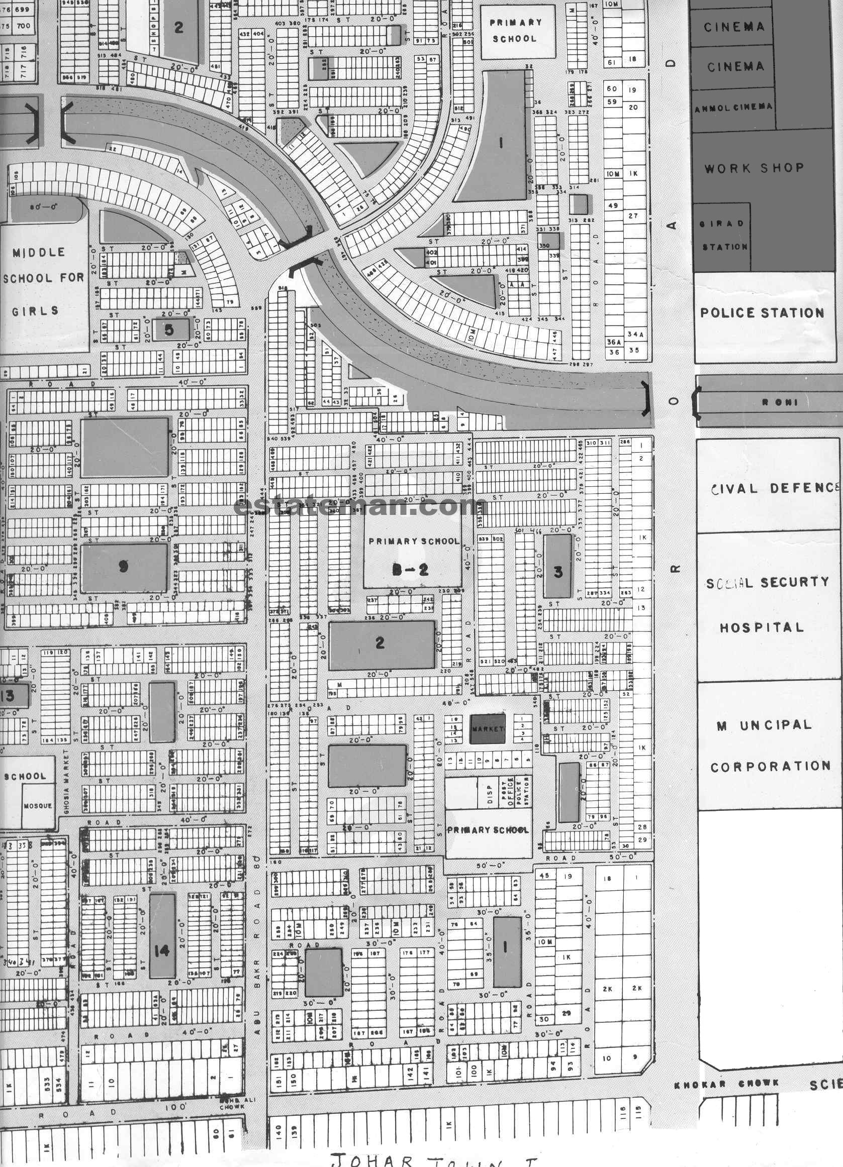 Township (Map Area 7) Lahore. Click on Map Navigation Buttons as required.  