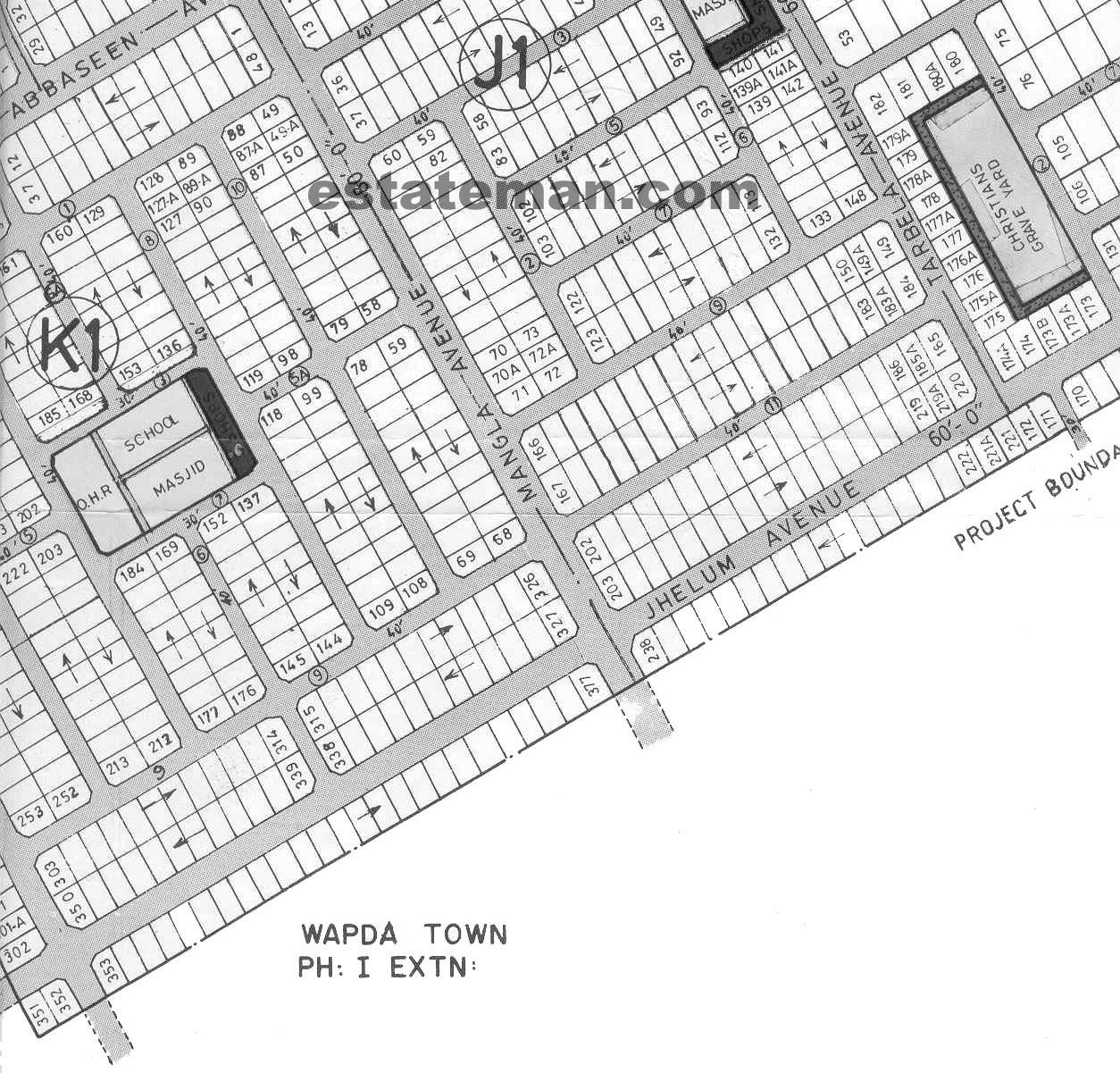 WAPDA Employee's Housing Society (Map Area 12) Lahore. Click on Map Navigation Buttons as required.