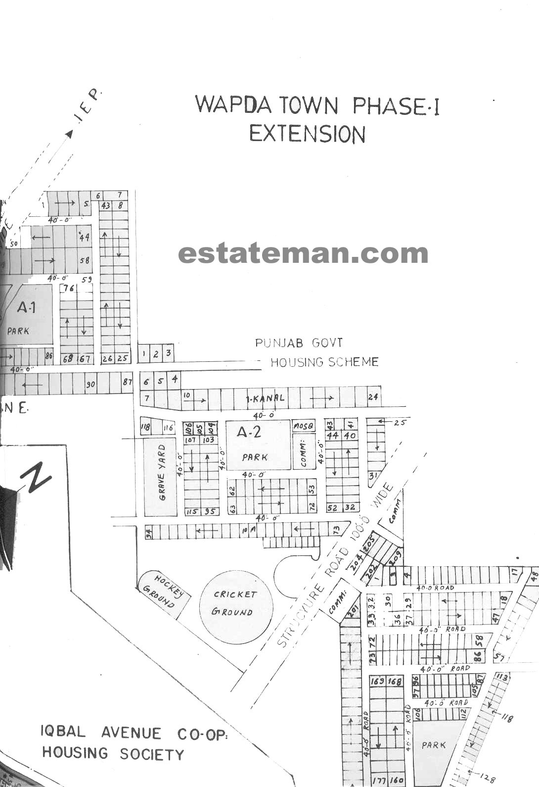 WAPDA Employee's Housing Society (Map Area 5) Lahore. Click on Map Navigation Buttons as required.