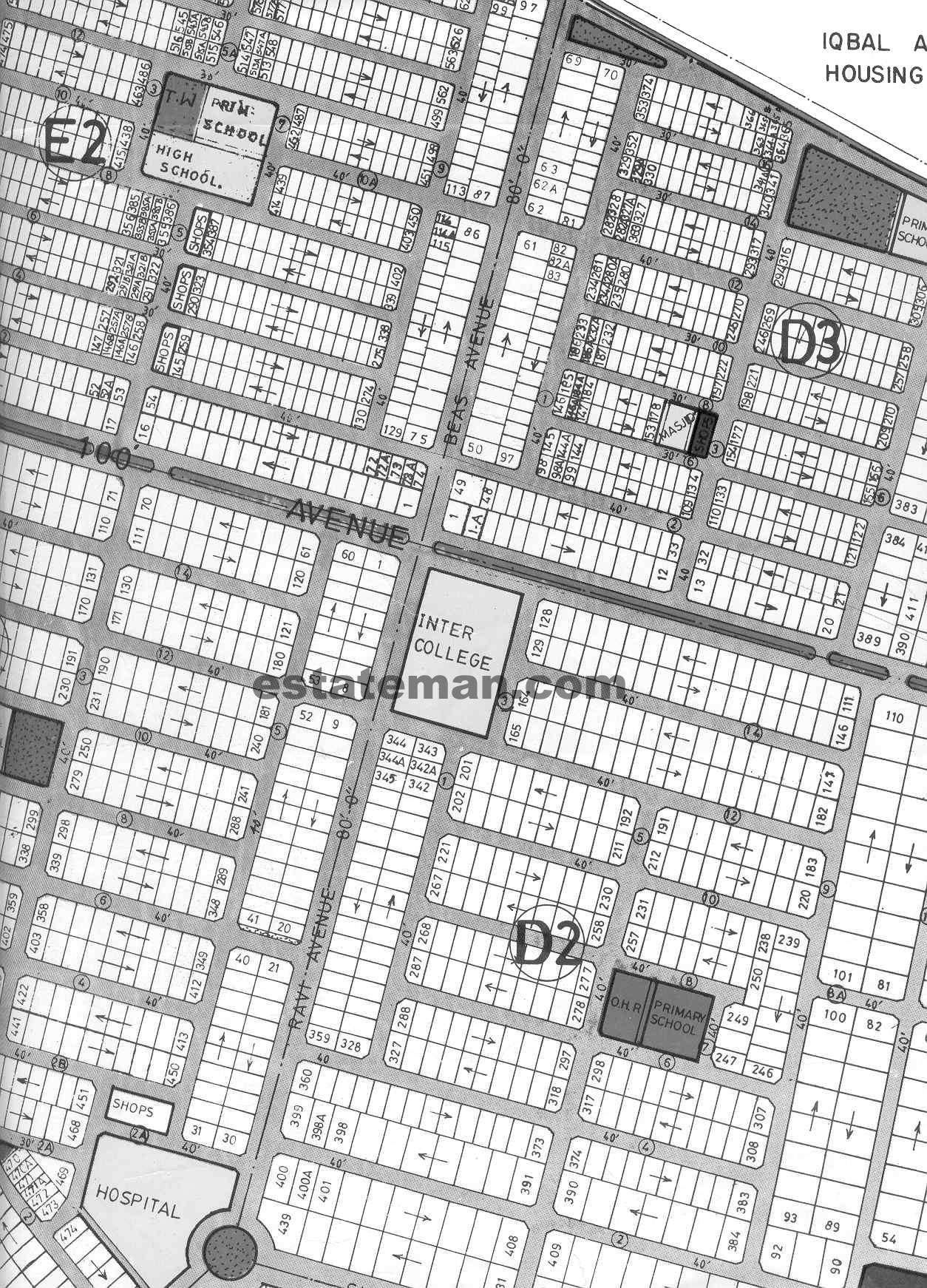 WAPDA Employee's Housing Society (Map Area 9) Lahore. Click on Map Navigation Buttons as required.