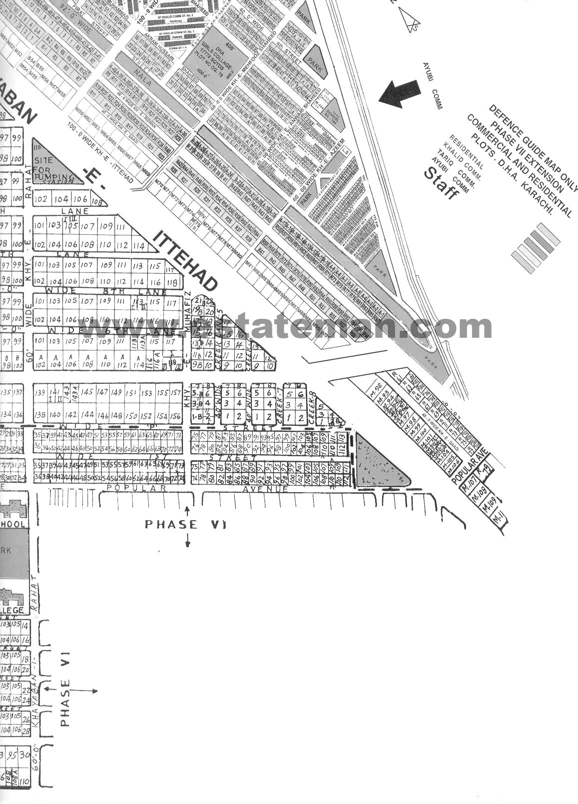 Pak Defense Phase 1, 2, 3, 4, 5 & 7 ...Please Click for Detailed Map